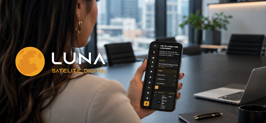 Capa do artigo Luna: O satélite digital que orbita o seu projeto.